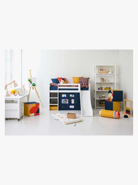 Hoppekids ECO Dream Halvhøy Loftseng med Sklie og Stige 90x200, Hvit