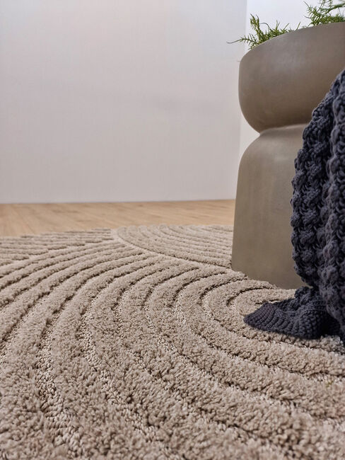 KMCarpets Doria Zen  Rundt Gulvteppe 160, Lin