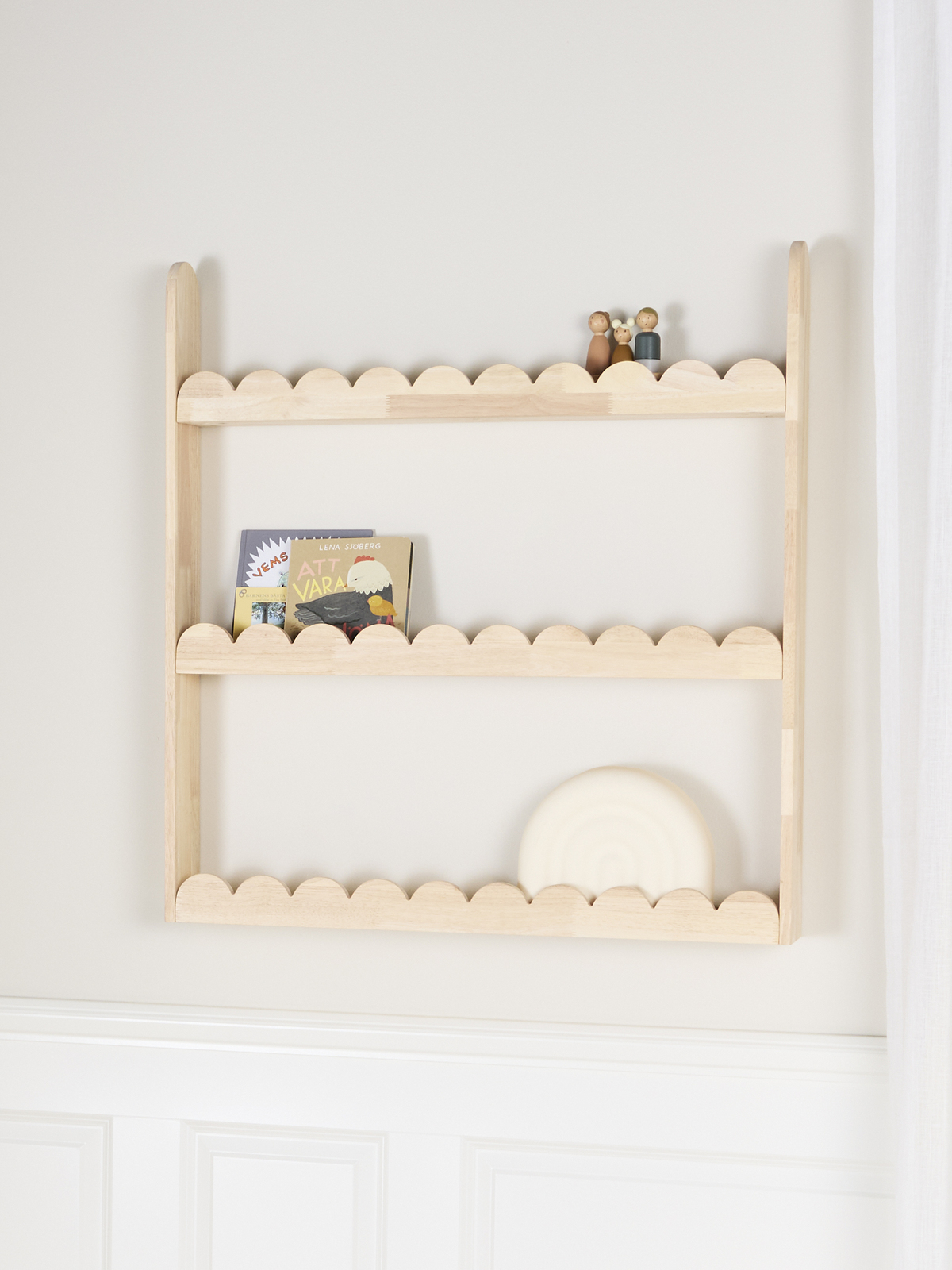 Alice & Fox Dune  Veggopphengt Bokhylle, Natural Wood