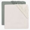 Jollein Stretchlakner 2-Pakk 60x120, Sea Green/Ivory