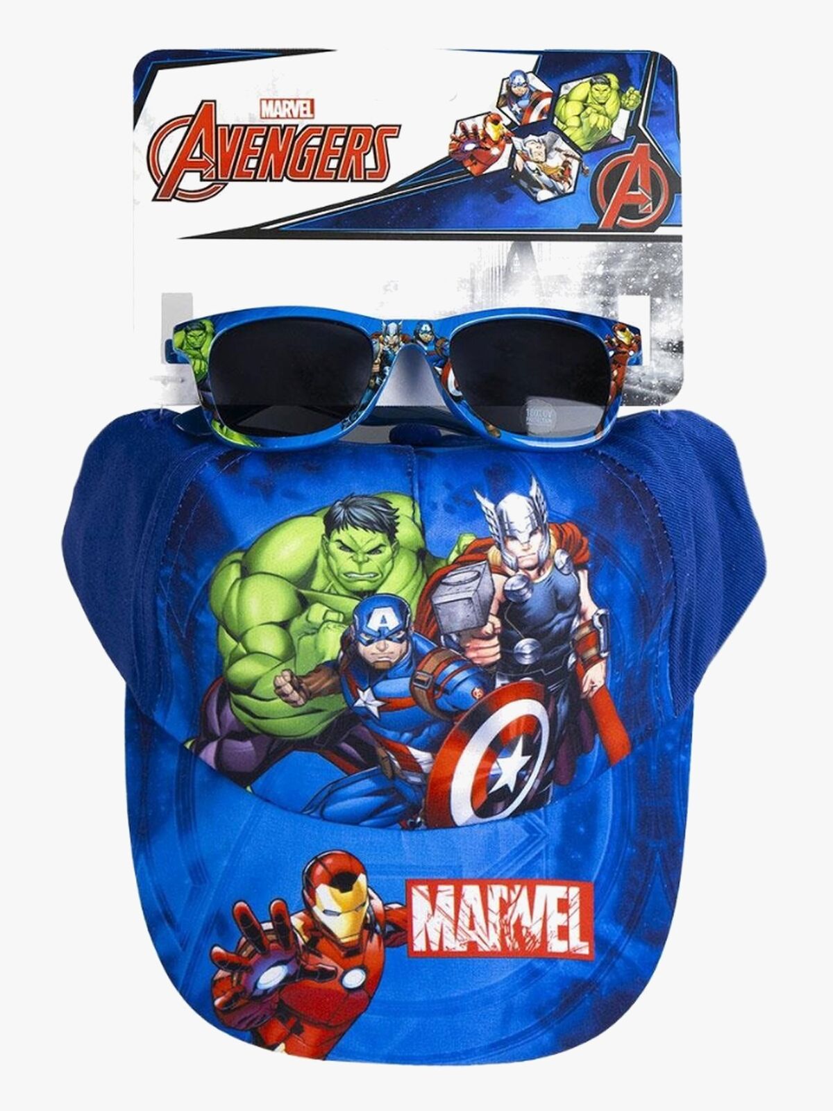 Marvel Avengers Kaps & Solbriller, Blå