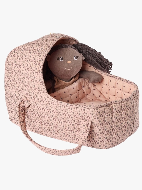 Smallstuff Dukkekurv med Pute og Dyne Blomster