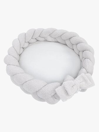 MeowBaby Bearly Babynest med Flettet Beskyttelse & Leketeppe, Offwhite