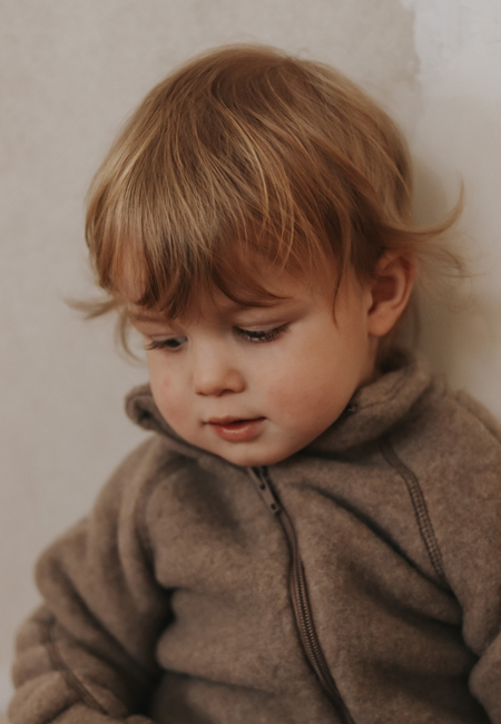 Mikk-Line Fleecejakke Baby Merinoull, Melange Denver