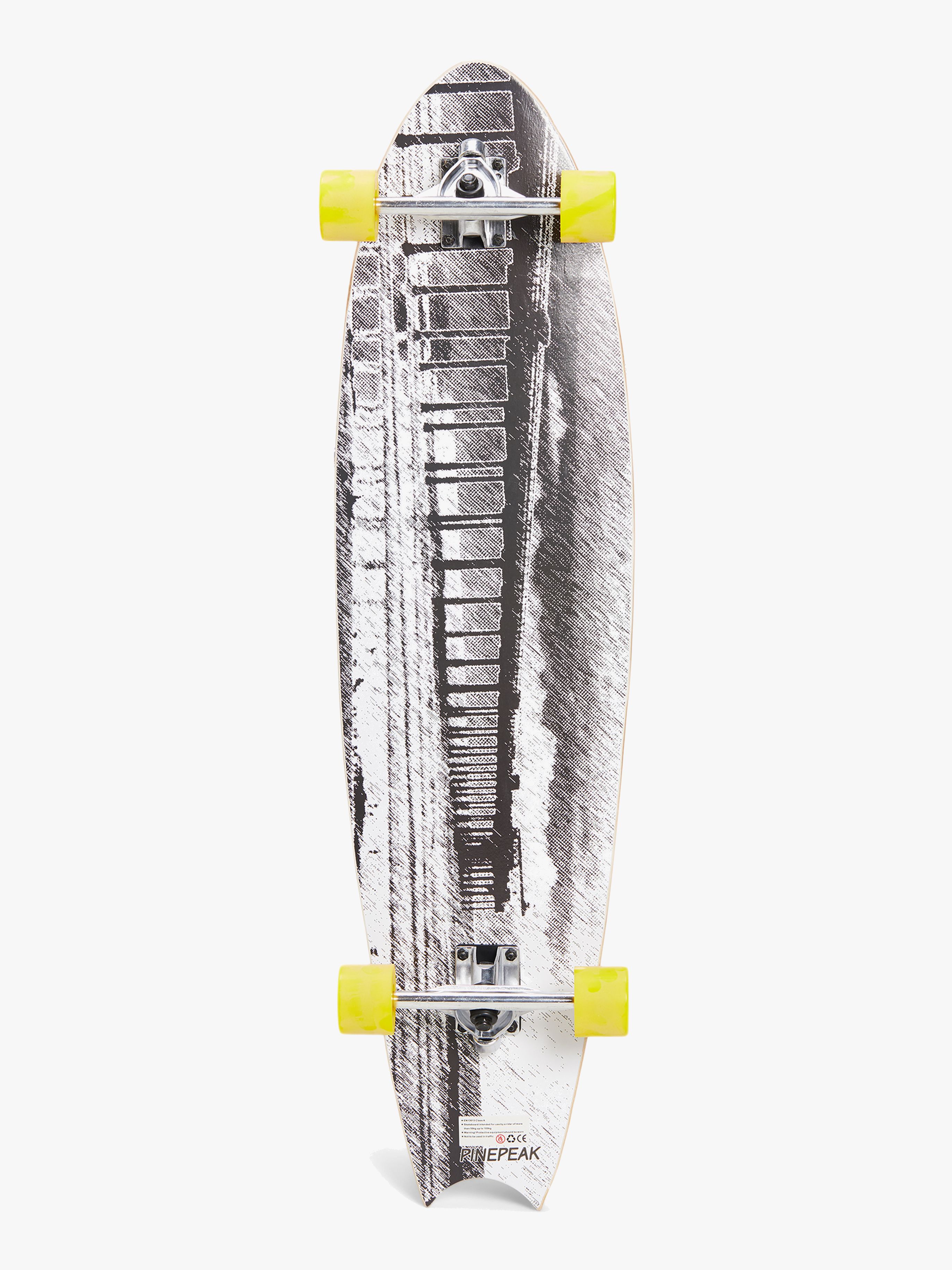 Impulse Longboard, Grå/Gul - Skateboard