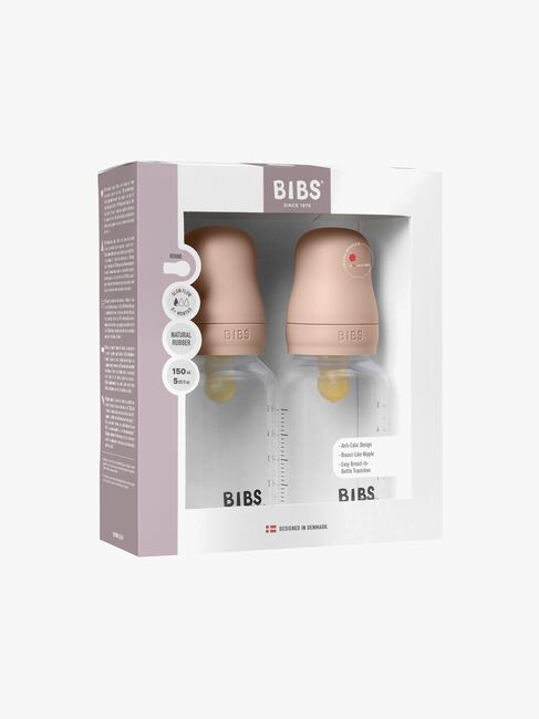 BIBS Slow Flow Tåteflaske Latex 2-Pakk 150 ml, Blush