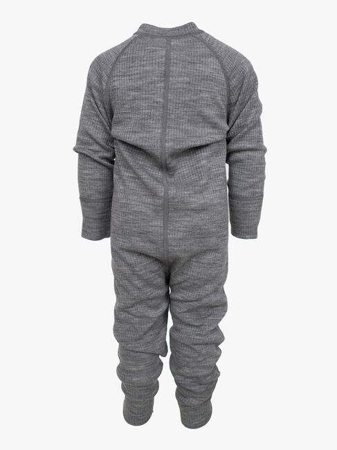 Lindberg Rib Merino Undertøysdress Merinoull, Grey Melange