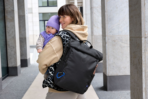 Lässig Outdoor Stelleveske Ryggsekk med Roll-top-åpning, Black