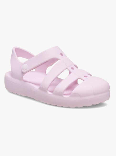 Crocs Classic Fisherman Kids Slippers, Pink Milk