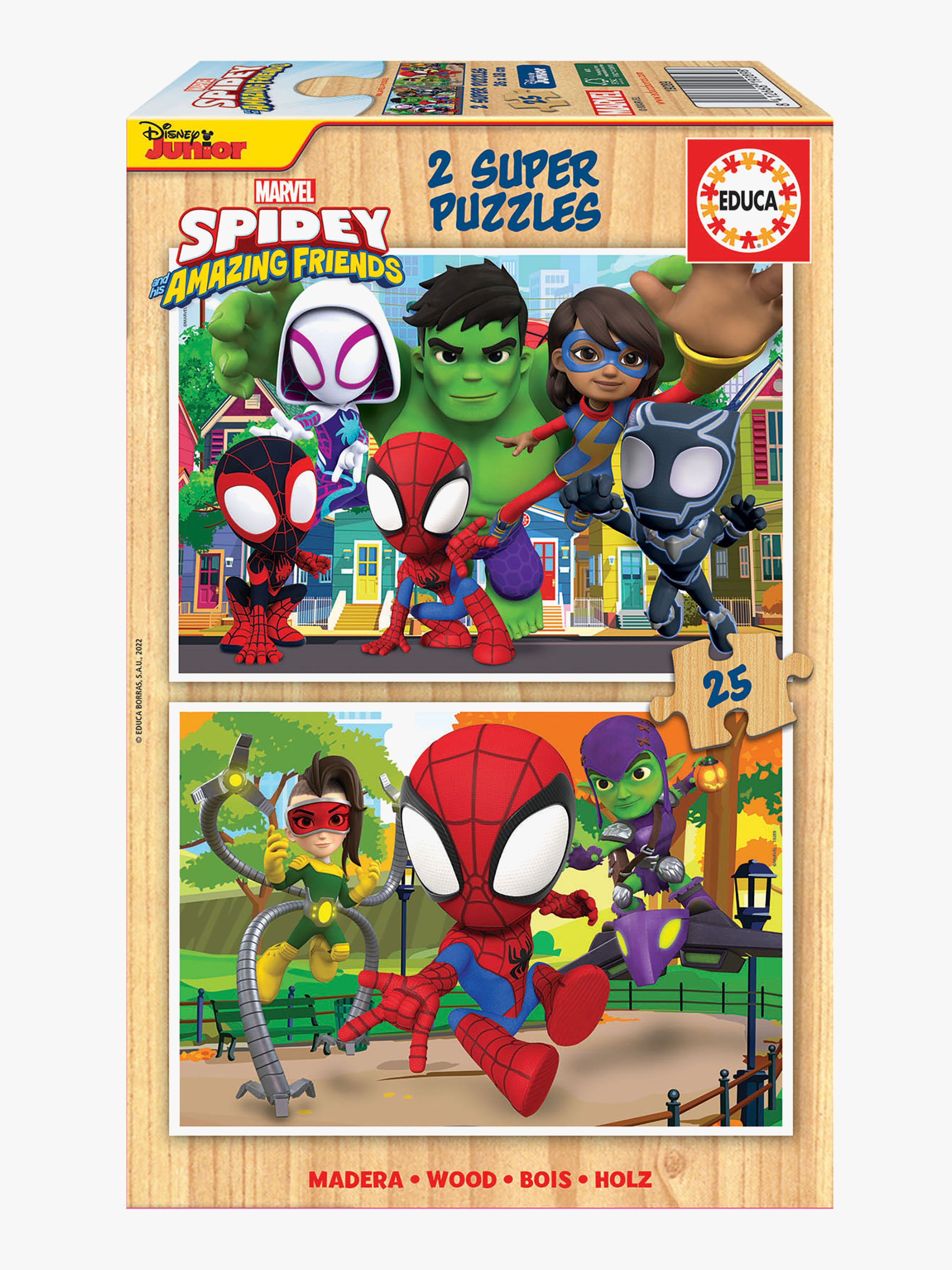 Educa Spidey And His Amazing Friends Puslespill 2x25 Brikker - Barnepuslespill - Tre