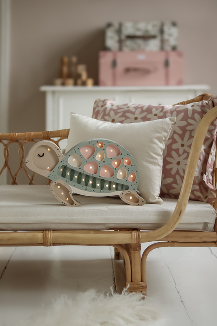 Little Lights Lampe Skilpadde, Seafoam Pink