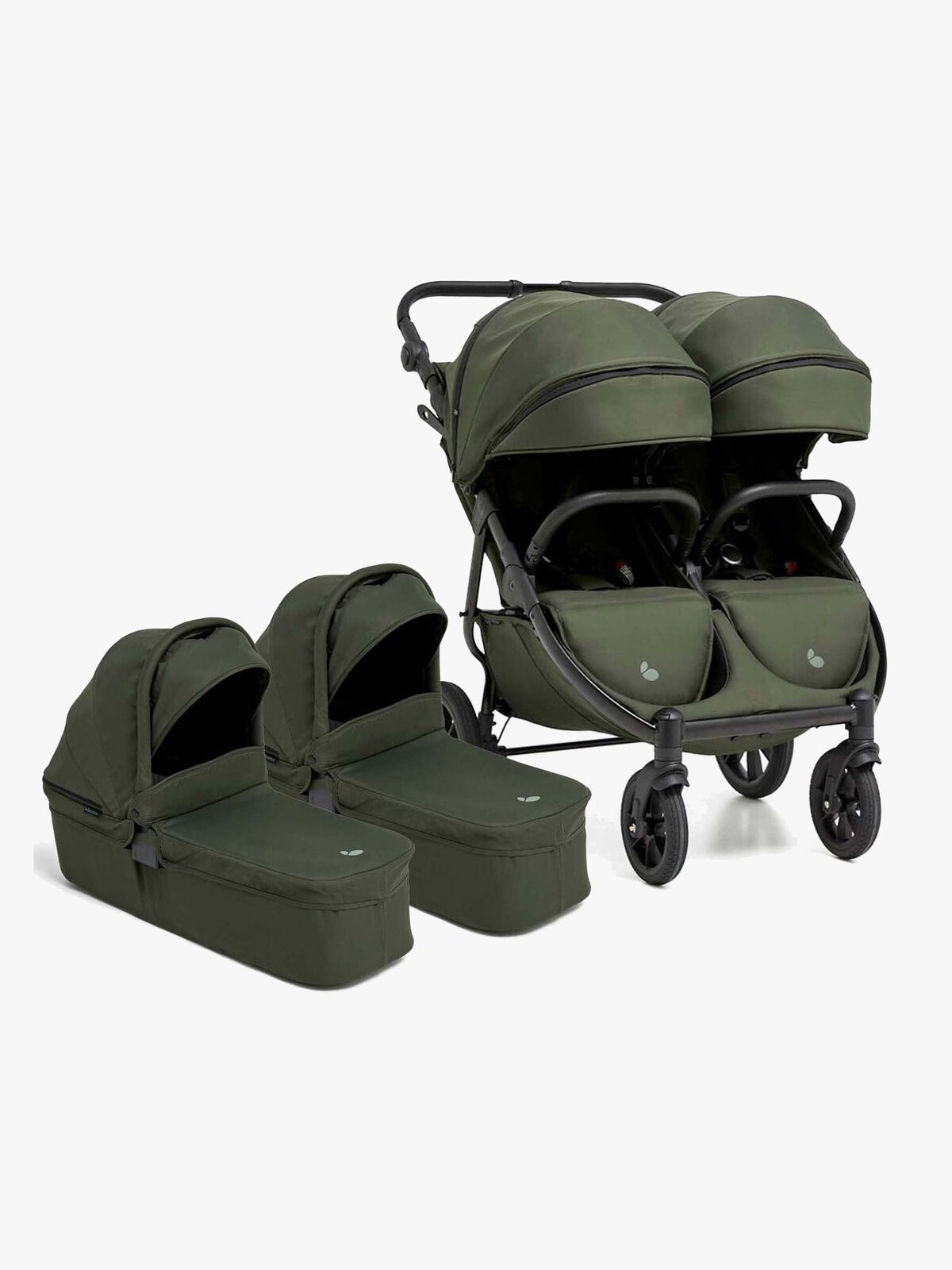 Beemoo BFF60 2 Søskenvogn + Liggedeler, Dark Forest