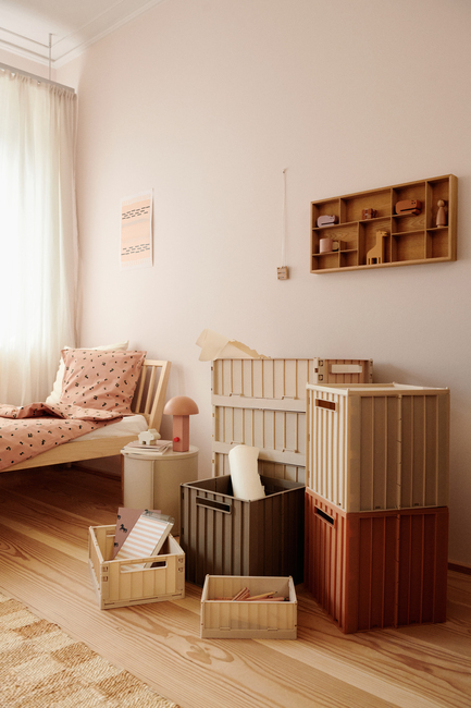 LIEWOOD Weston Oppbevaringsboks med Lokk & Hjul, Sandy