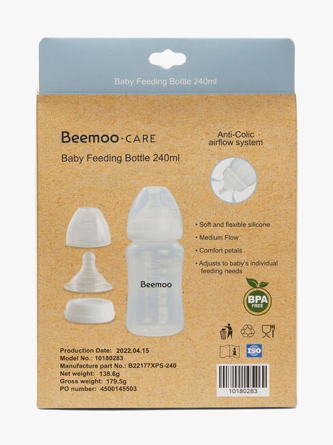Beemoo CARE Brystmelkflaske 240 Ml 2-pack inkl. Tut