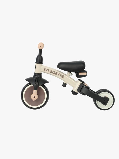 QPlay Stager 3-in-1 Transformerbar Trehjulssykkel, Brun
