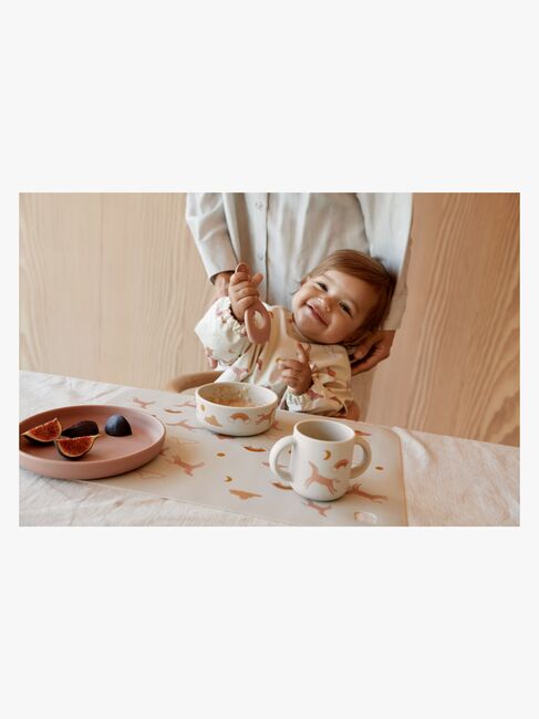 LIEWOOD Vivi Mønstret Matsett Silikon, Dream/Ecru