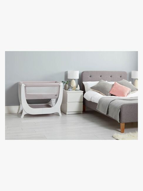 Shnuggle Air Bedside Crib, Stone Grey