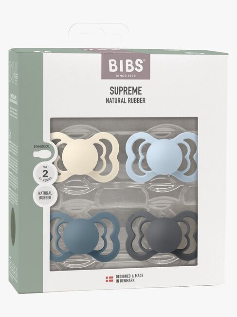 BIBS Supreme Smokk 4-Pakk Lateks Str. 2, Ivory/Baby Blue/Petrol/Iron
