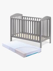 JLY ELLA Dream Lux Dropside Sprinkelseng, Grå & BabyMatex Madrass