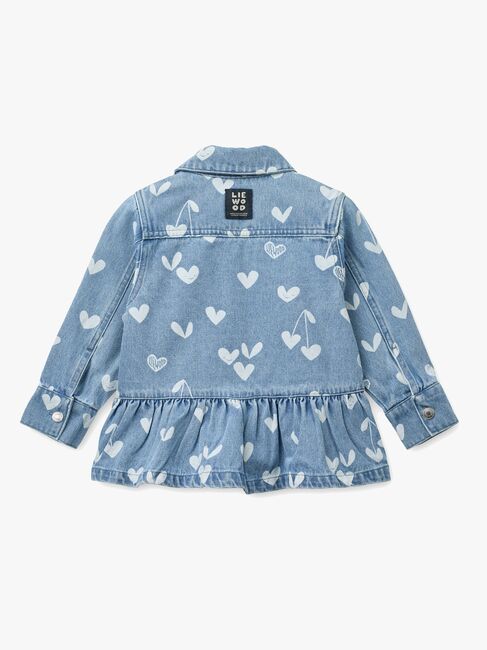 LIEWOOD Printed Denim Overtreksskjorte, Sweethearts/Light Blue Denim
