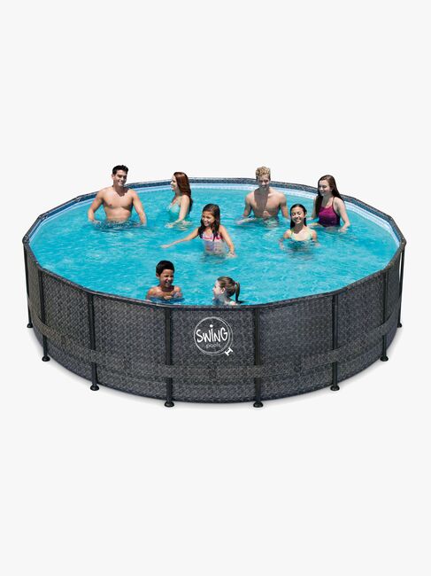 Swing Pools Elite Bassengsett 488x122 cm, Svart