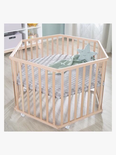 Roba Cosiplay Hexagon Lekegrind med Hjul, Wood