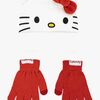 Hello Kitty Lue og Votter, Hvit/Rød
