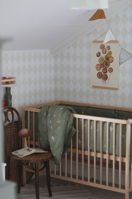 Beskow Tomtebobarnen Sengesett 100x130, Grønn