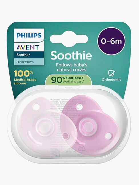 Philips Avent Soothie smokk 0-6 m, 2-pakning, rosa/lettrosa