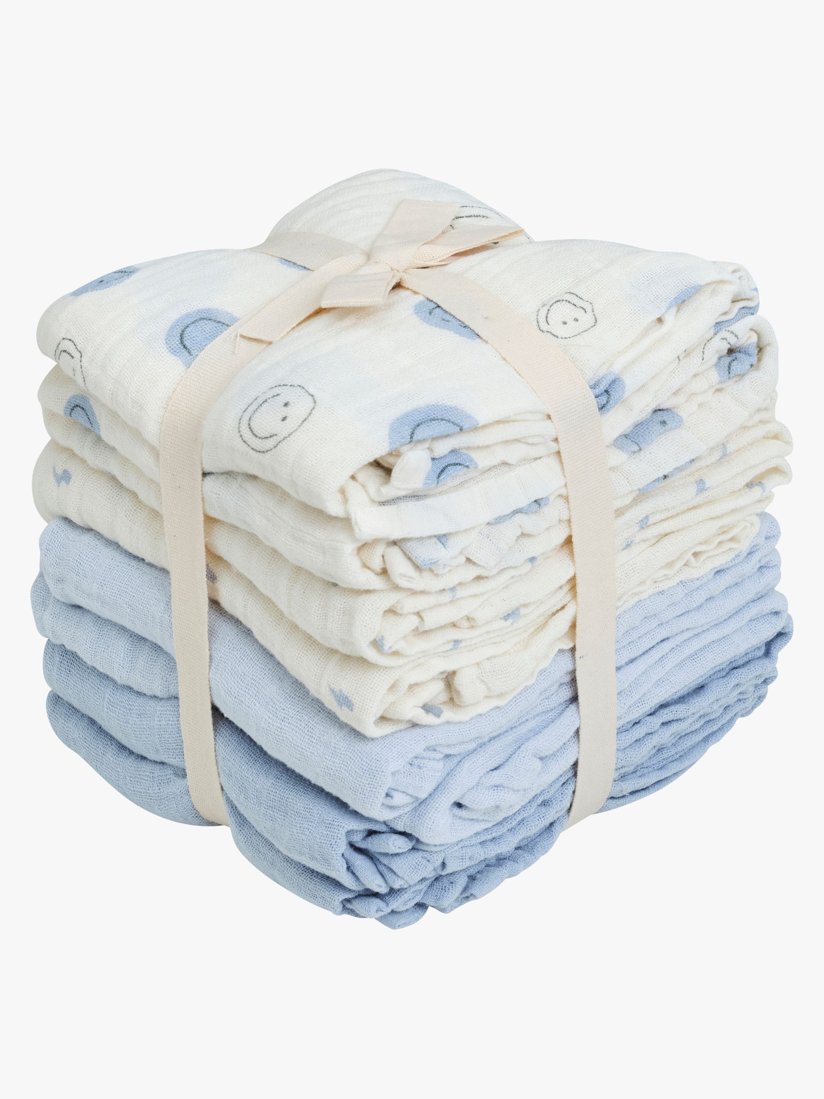 Pippi Musselinteppe 8-Pakk, Celestial Blue - Gulpekluter & Babytepper - 100% Bomull