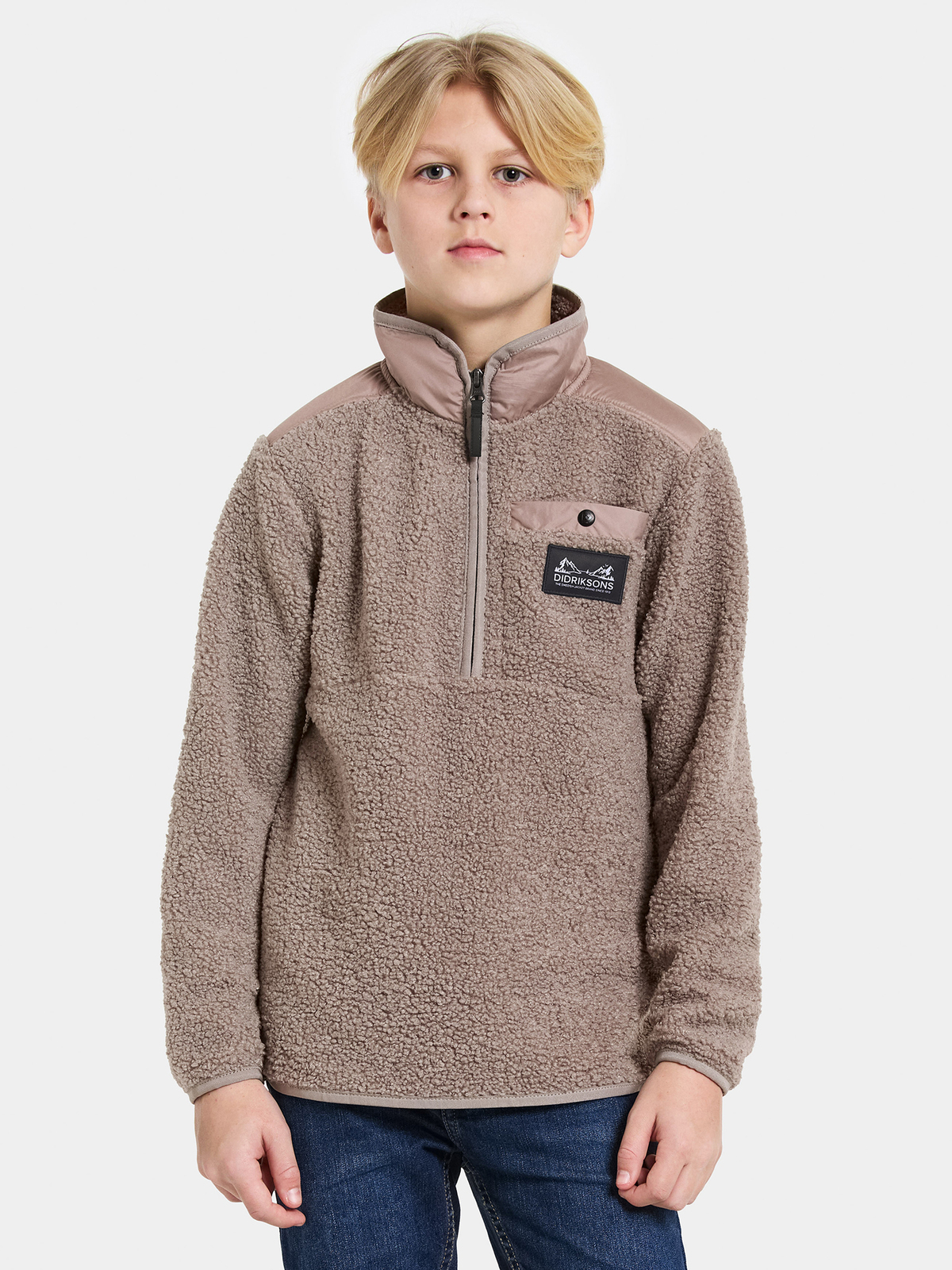 Didriksons Exa Fleecetrøye, Ash Brown