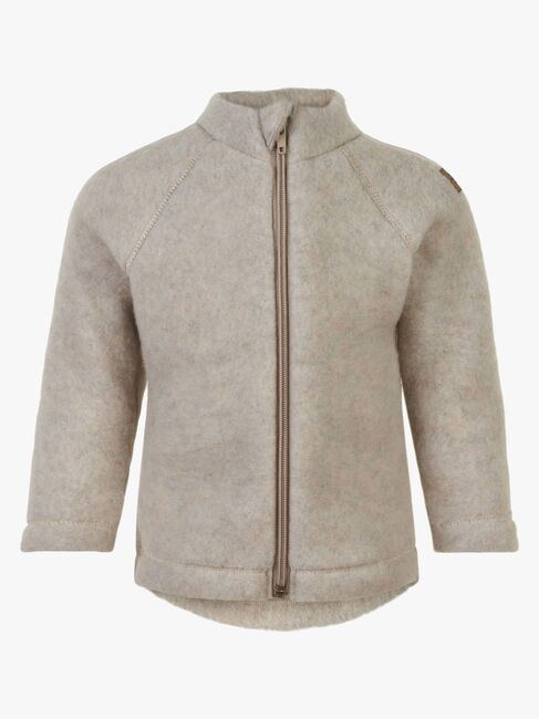 Mikk-Line Fleecejakke Baby Merinoull, Melange Offwhite