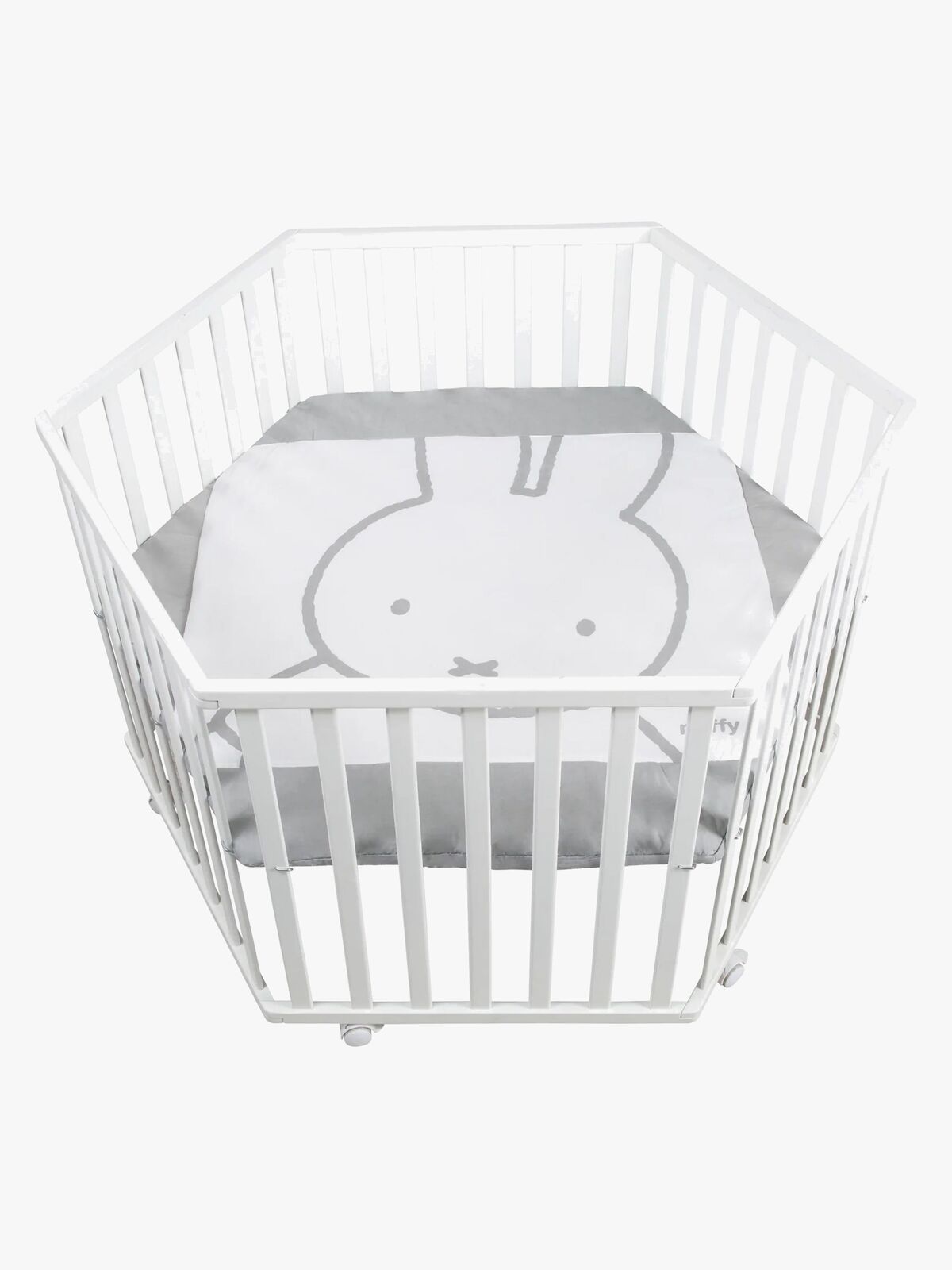 Roba Hexagon Lekegrind med Hjul, Miffy White