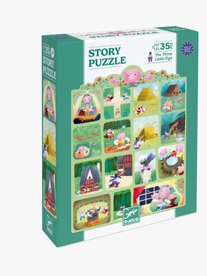 Djeco Puslespillsett De Tre Små Grisene 35 Brikker