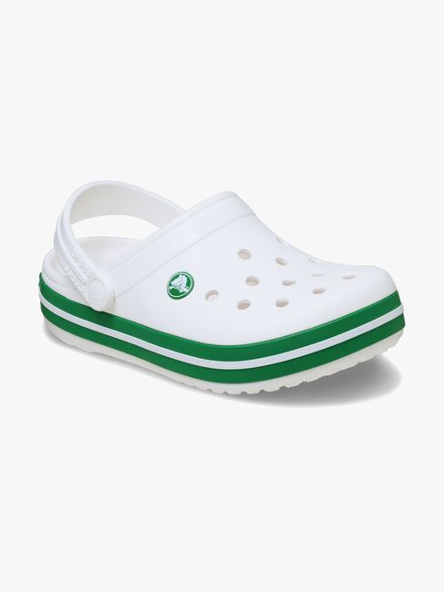 Crocs Crocband Sandaler, White/Green Ivy