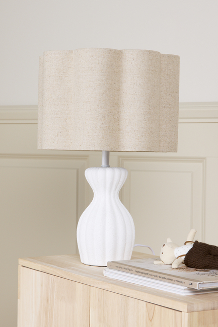 Alice & Fox Curve Lampefot Inkl. Lily Lampeskjerm S, White/Beige