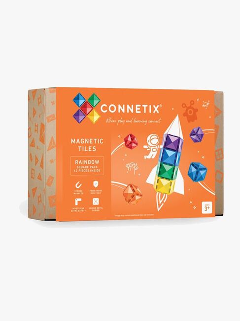 Connetix Magnetiske Byggeklosser Rainbow Square 42 Deler