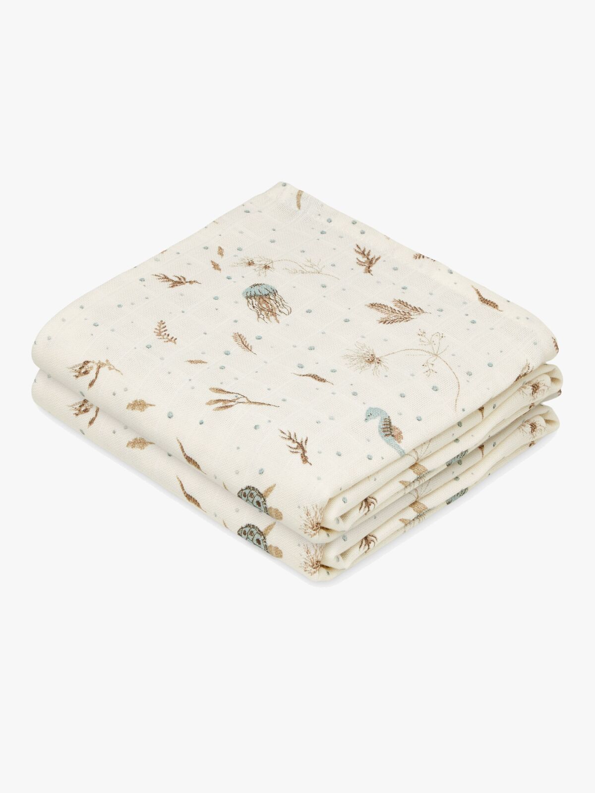 Cam Cam Copenhagen Musselintepper Mønstret 2-Pack, Sea Garden