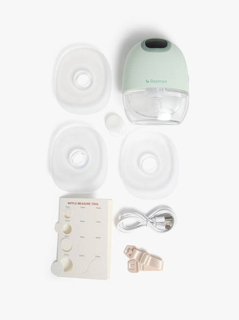 Beemoo CARE Wearable Slim Elektrisk Brystpumpe Singel, Soft Green