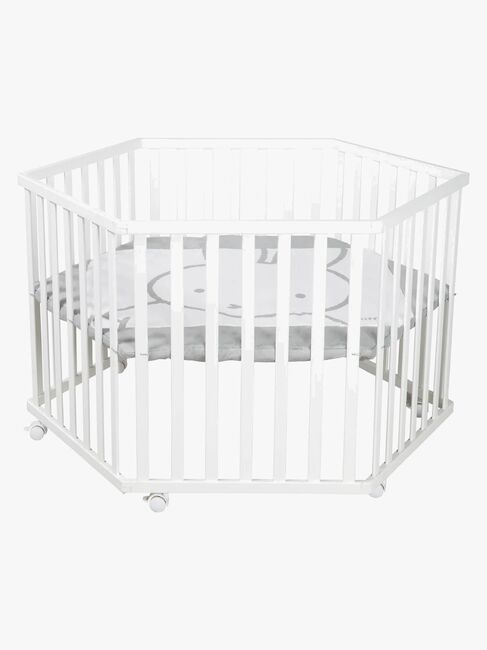 Roba Hexagon Lekegrind med Hjul, Miffy White