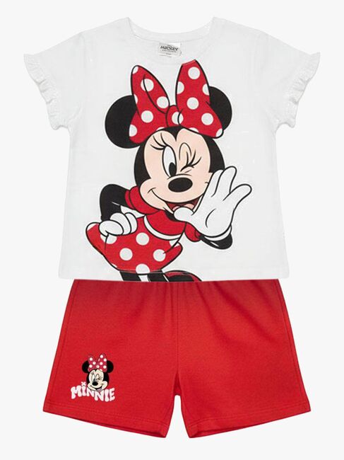 Disney Minni Mus T-skjorte & Shorts Sett, Hvit