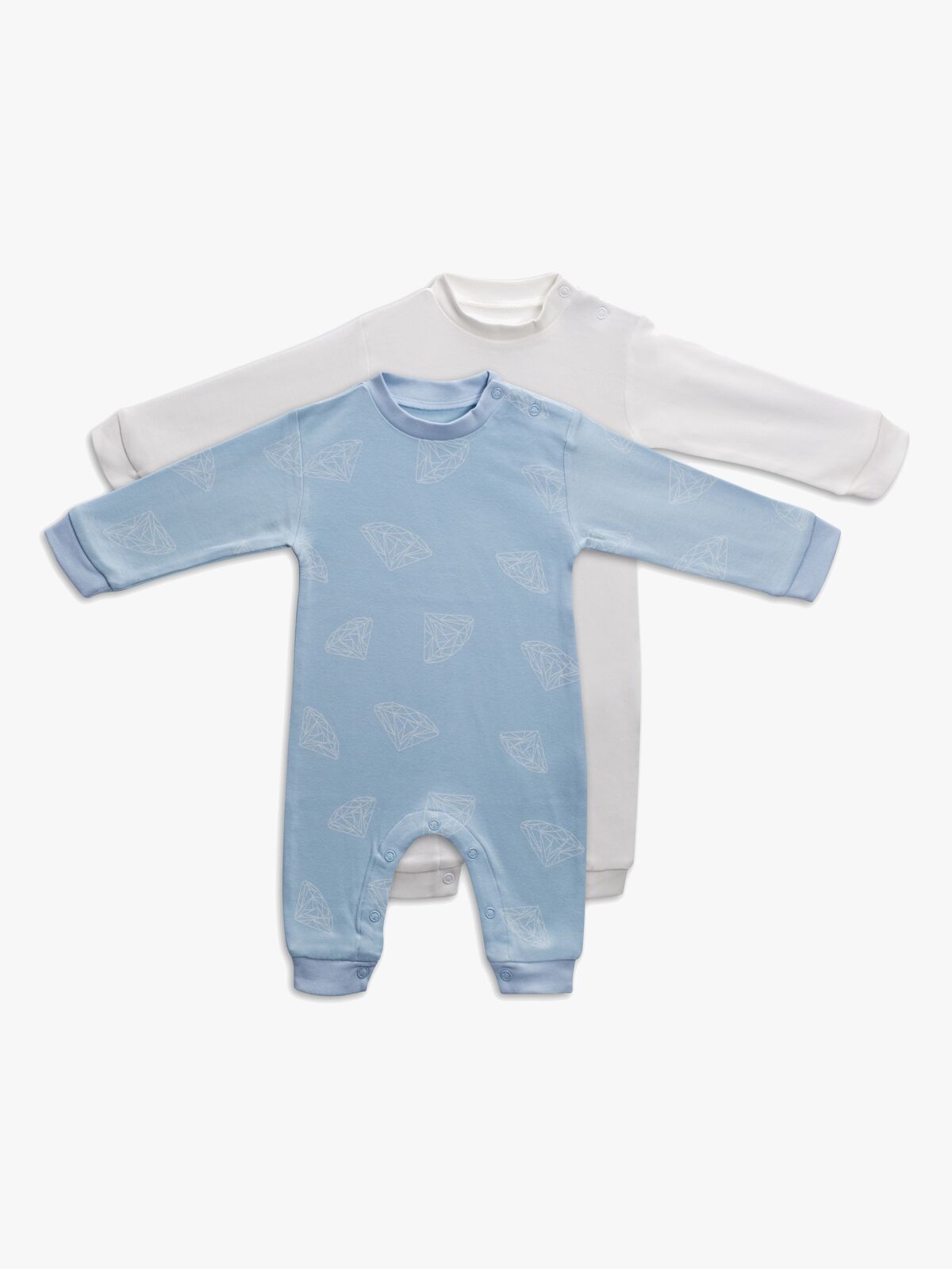 Tiny Treasure Maxime Jumpsuit 2-Pack, Baby Blue