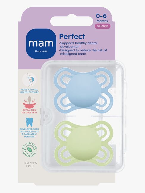 MAM Perfect Smokk Silikon 2-Pakk 0-6m, Blå