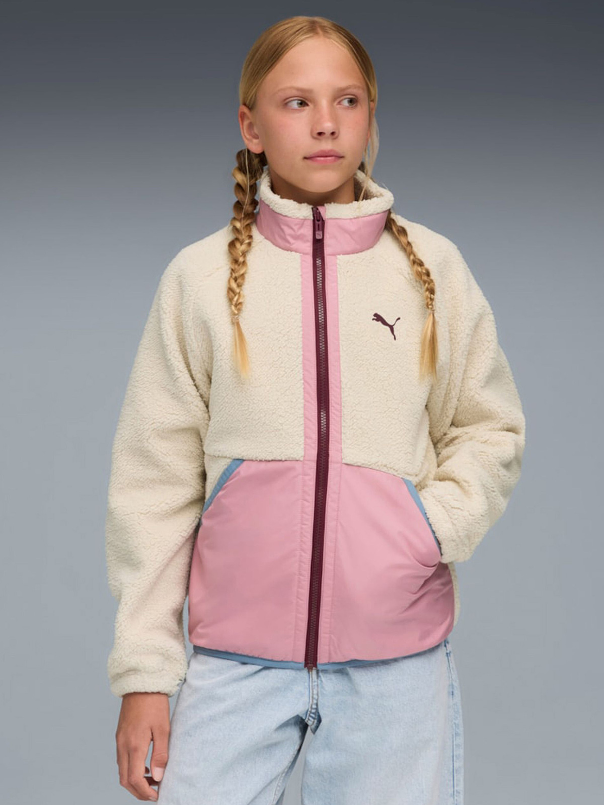 Puma Sherpa Hybrid Fleecejakke, Alpine Snow