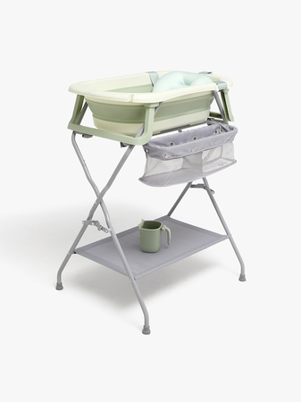 Beemoo CARE Assist Badebalje Inkl. Badestøtte, Badestativ & Skyllekanne, Soft Green