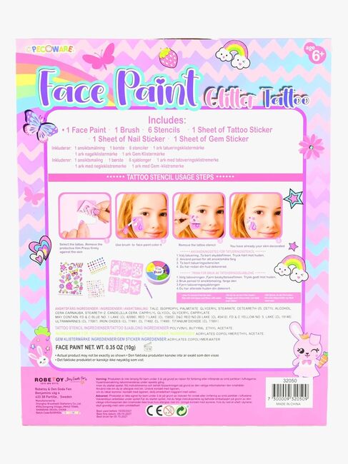 Robetoy Face Paint Tatoveringssett