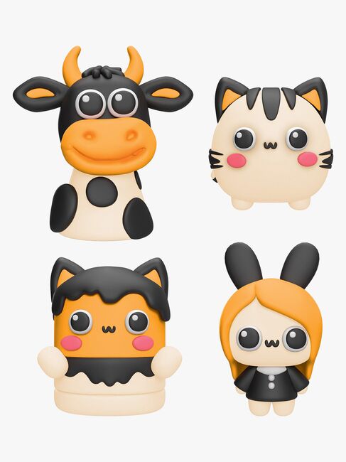 Just Dough Lufttørkende Leire Ku 57 g, 6-Pakk