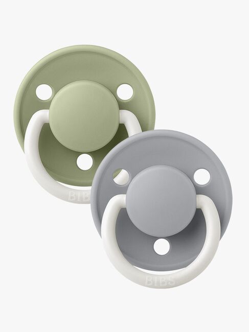 BIBS Smokk De Lux 2-pack Silicone, Sage Glow/Cloud Glow