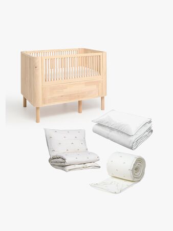 Alice & Fox June Vokseseng inkl. Sengesett AVIVA 100x130, Natural Wood