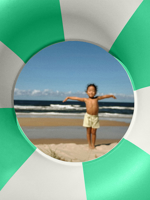 SUNNYLiFE Mini Badering, Pool Party Green Stripe